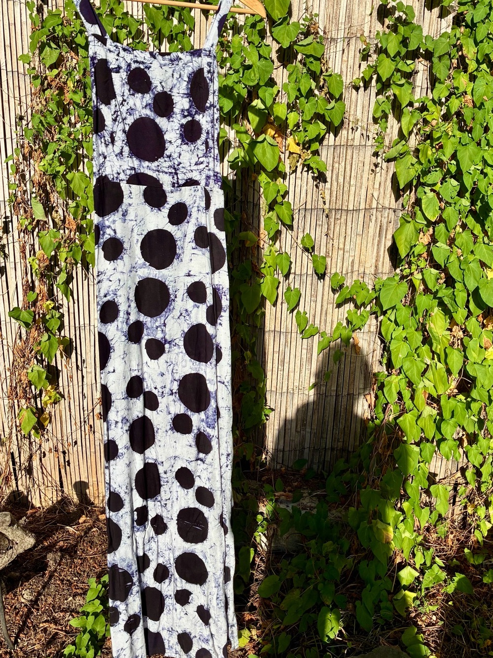 Busayo Maxi Dress Handmade in Nigeria, Indigo & White Batik, Sz Small, NWOT